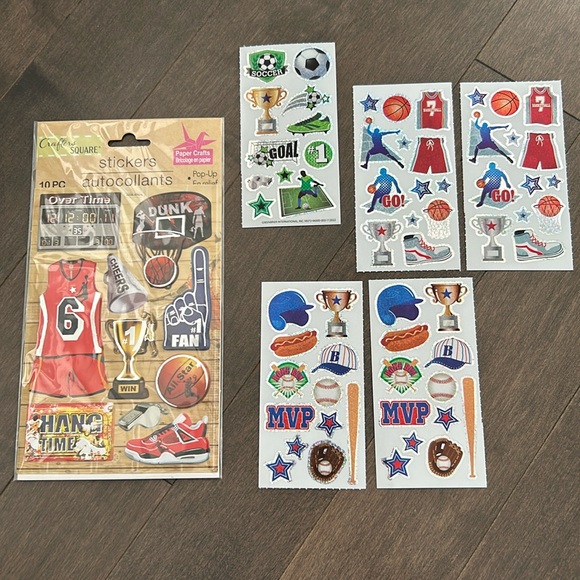 Sports Basketball 3D Foil Stickers, Planner Paper Crafts Scrapbook Design Colour - Picture 1 of 6